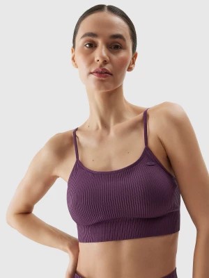 Zdjęcie produktu Biustonosz do jogi z niskim wsparciem damski - fioletowy 4F