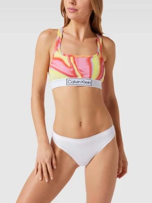 Zdjęcie produktu Biustonosz typu bralette z paskiem z logo i wzorem na całej powierzchni Calvin Klein Underwear