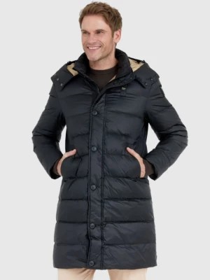 Zdjęcie produktu BLAUER Czarna długa puchowa kurtka męska GUS z odpinanym kapturem Blauer USA