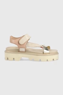 Zdjęcie produktu Blauer sandały skórzane Elsie damskie kolor beżowy na platformie S3ELSIE07