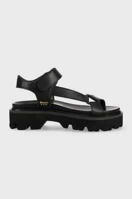 Zdjęcie produktu Blauer sandały skórzane Elsie damskie kolor czarny na platformie S3ELSIE07