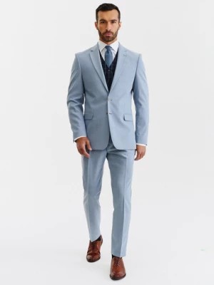 Zdjęcie produktu Błękitne spodnie garniturowe o widocznej strukturze Pako Lorente