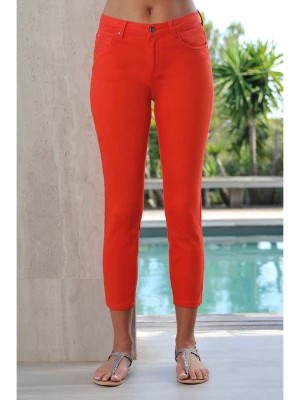 Zdjęcie produktu Bleu d'Azur Dżinsy "Dahlia" - Slim fit - w kolorze czerwonym rozmiar: 52