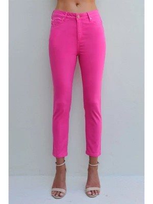Zdjęcie produktu Bleu d'Azur Dżinsy "Russell" - Slim fit - w kolorze różowym rozmiar: 40