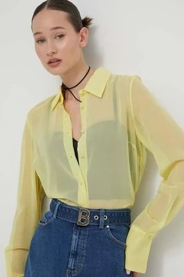 Zdjęcie produktu Blugirl Blumarine koszula damska kolor żółty regular z kołnierzykiem klasycznym RA4136.T3854