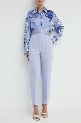 Zdjęcie produktu Blugirl Blumarine spodnie damskie kolor fioletowy fason cygaretki high waist RA4178.T3359