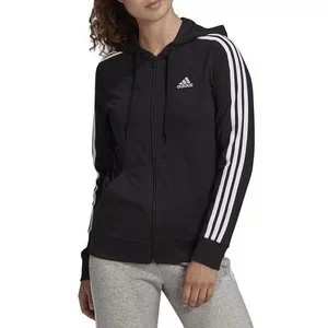 Zdjęcie produktu Bluza adidas Essentials Single Jersey 3-Stripes Full-Zip Hoodie GL0798 - czarna