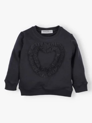 Zdjęcie produktu Bluza dla dziewczynki  z sercem czarna PANDAMELLO