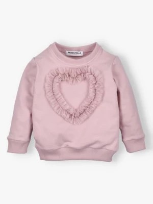 Zdjęcie produktu Bluza dla dziewczynki  z sercem jasnoróżowa PANDAMELLO