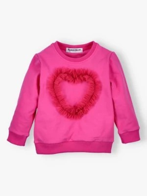 Zdjęcie produktu Bluza dla dziewczynki  z sercem różowa PANDAMELLO