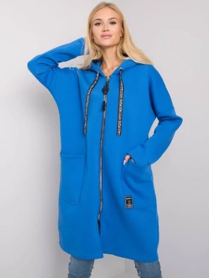 Zdjęcie produktu Bluza długa ciemny niebieski casual kaptur rękaw długi zamek Merg