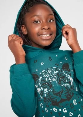 Zdjęcie produktu Bluza dresowa dziewczęca + legginsy (2 części), bawełna organiczna bonprix