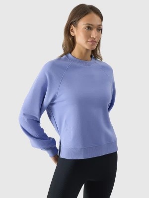 Zdjęcie produktu Bluza dresowa nierozpinana bez kaptura damska - niebieska 4F