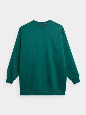 Zdjęcie produktu Bluza dresowa nierozpinana bez kaptura damska - zielona 4F