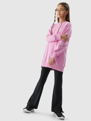 Zdjęcie produktu Bluza dresowa nierozpinana bez kaptura dziewczęca - różowa 4F
