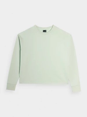 Zdjęcie produktu Bluza dresowa nierozpinana bez kaptura z bawełną organiczną damska - zielona 4F