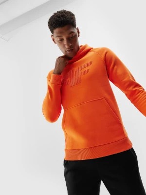 Zdjęcie produktu Bluza dresowa nierozpinana z kapturem męska - pomarańczowa 4F