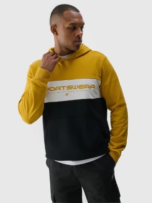 Zdjęcie produktu Bluza dresowa nierozpinana z kapturem męska - żółta 4F