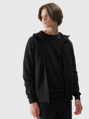 Zdjęcie produktu Bluza dresowa rozpinana z kapturem męska - czarna 4F