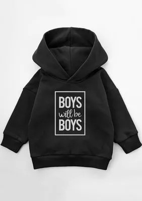 Zdjęcie produktu Bluza dziecięca z kapturem "Boys will..." Black