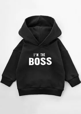 Zdjęcie produktu Bluza dziecięca z kapturem ''I'm the boss" Black