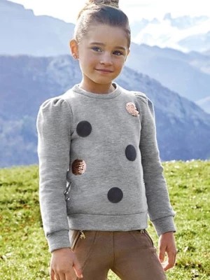 Zdjęcie produktu Bluza dziewczęca bez kaptura w kropki - szara Mayoral