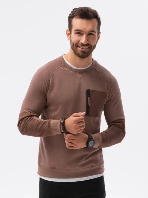 Zdjęcie produktu Bluza męska z reglanowym rękawem - brązowa V3 OM-SSNZ-0122
 -                                    L