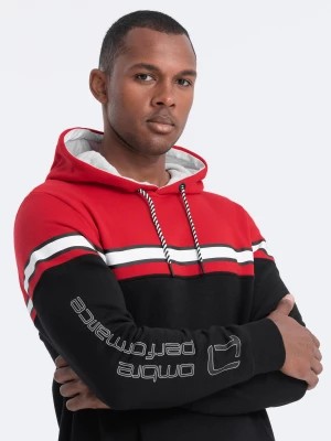 Zdjęcie produktu Bluza męska z kapturem trzykolorowa - czerwona V3 OM-SSNZ-22FW-014
 -                                    S