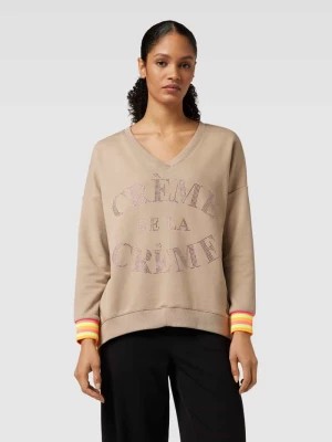 Zdjęcie produktu Bluza o kroju oversized z napisem z kamieni stras model ‘Creme de la Creme’ miss goodlife