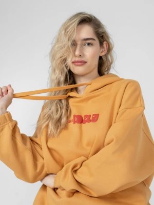 Zdjęcie produktu Bluza oversize z kapturem damska - żółta OUTHORN