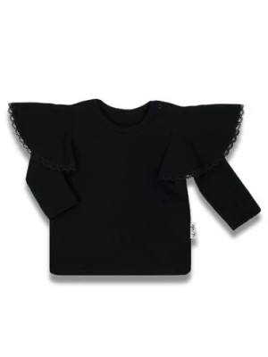 Zdjęcie produktu Bluzka bawełniana dla dziewczynki z długim rękawem czarna Nicol