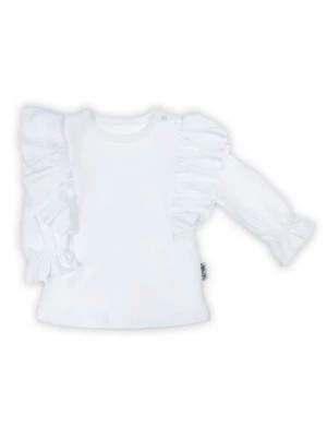 Zdjęcie produktu Bluzka bawełniana dziewczęca z długim rękawem dla dziewczynki biała Nicol