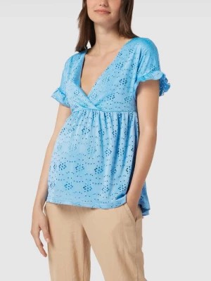 Zdjęcie produktu Bluzka ciążowa z kwiatowym haftem angielskim Mamalicious