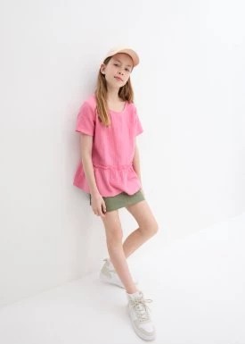 Zdjęcie produktu Bluzka dziewczęca muślinowa z bawełny bonprix