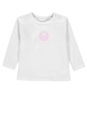 Zdjęcie produktu Bluzka dziewczęca z długim rękawem, bawełna organiczna, biała, Bellybutton