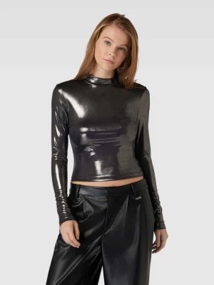 Zdjęcie produktu Bluzka krótka z długim rękawem i efektem metalicznym Calvin Klein Jeans