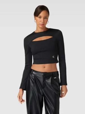 Zdjęcie produktu Bluzka krótka z długim rękawem i wycięciem model ‘MILANO’ Calvin Klein Jeans