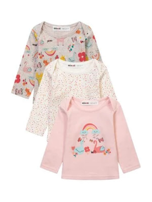 Zdjęcie produktu Bluzka niemowlęca bawełniana 3-pak- różowa Minoti