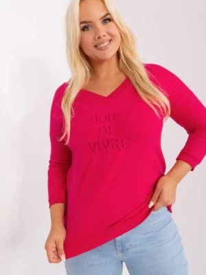 Zdjęcie produktu Bluzka plus size z dekoltem v z bawełny czerwony RELEVANCE