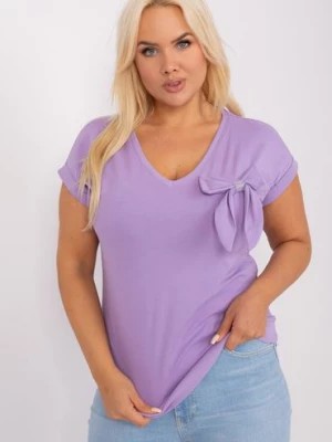 Zdjęcie produktu Bluzka plus size z kokardą fioletowy RELEVANCE