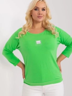 Zdjęcie produktu Bluzka plus size z rękawem 3/4 jasny zielony RELEVANCE