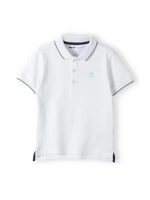 Zdjęcie produktu Bluzka polo dla niemowlaka z krótkim rękawem- biała Minoti