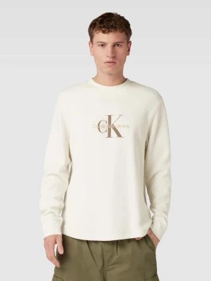 Zdjęcie produktu Bluzka z długim rękawem i fakturą wafla model ‘ARCHIVAL’ Calvin Klein Jeans