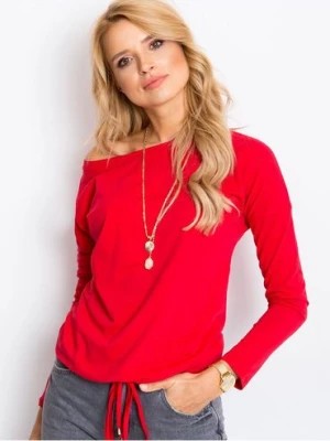Zdjęcie produktu Bluzka z długim rękawem wiązana czerwona BASIC FEEL GOOD