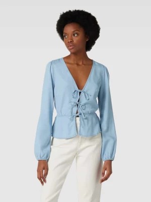 Zdjęcie produktu Bluzka z tkaniny stylizowanej na denim model ‘LIZA’ Guess