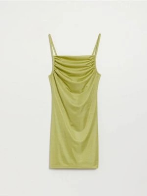 Zdjęcie produktu Błyszcząca sukienka mini na ramiączkach zielona House