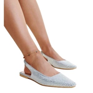 Zdjęcie produktu Błyszczące szare sandały z odkrytą piętą Nadiana Inna marka