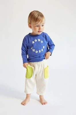 Zdjęcie produktu Bobo Choses spodnie bawełniane niemowlęce kolor beżowy wzorzyste