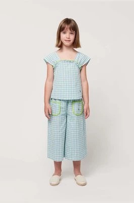 Zdjęcie produktu Bobo Choses spodnie z domieszką lnu dziecięce kolor niebieski wzorzyste