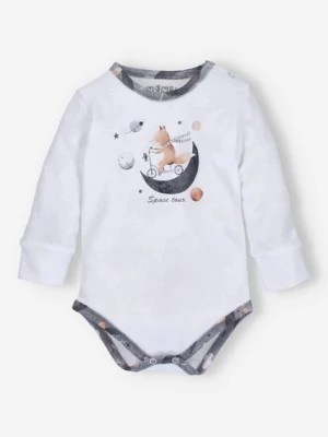 Zdjęcie produktu Body niemowlęce SPACE TOUR z bawełny organicznej dla chłopca - białe NINI